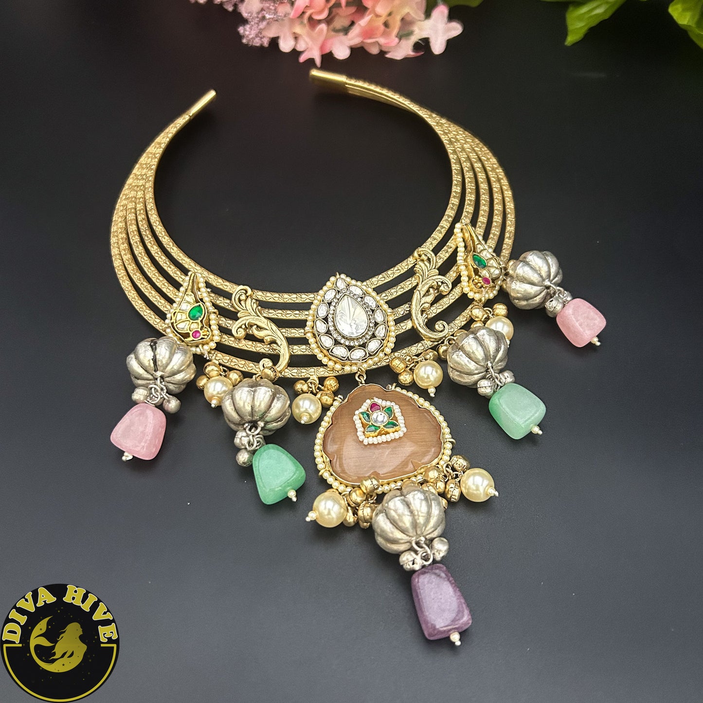 Sitara Fusion Hasli - Necklace -925Silver, Diva Exclusive, featured, Hasuli, Necklace, Silver - Divahive