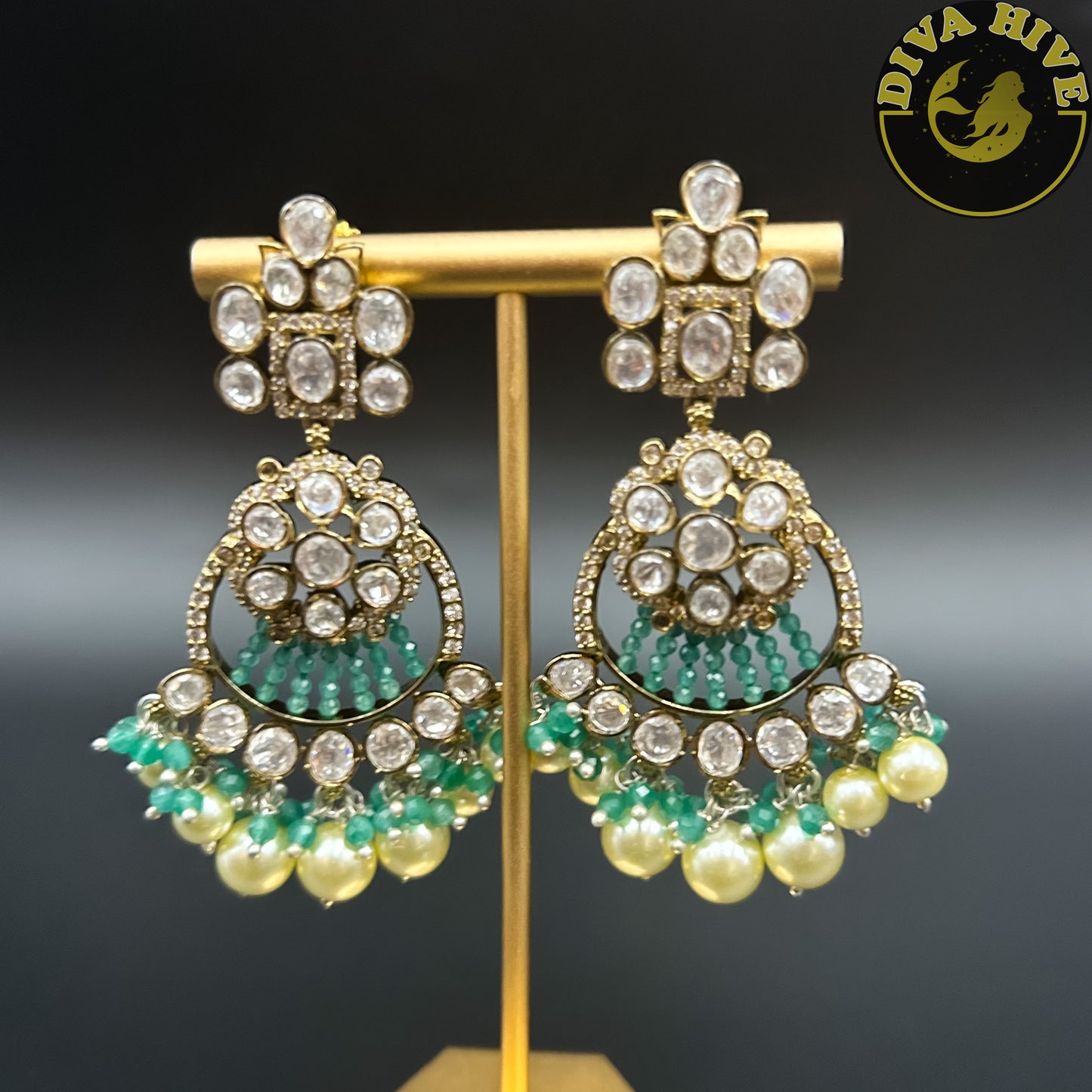 Moissanite Premium Earring | Diva Exclusive Earring | Designer Earring - Earring -Diva Exclusive, Earring, Jhumka, Kundan, moissanite - Divahive