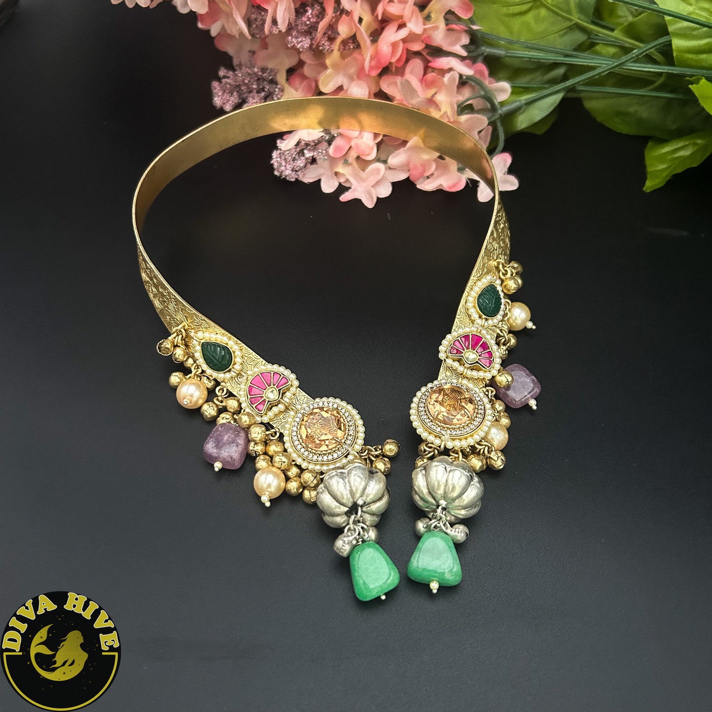 Adaa Fusion Hasli - Necklace -925Silver, Diva Exclusive, featured, Hasuli, Necklace, Silver - Divahive