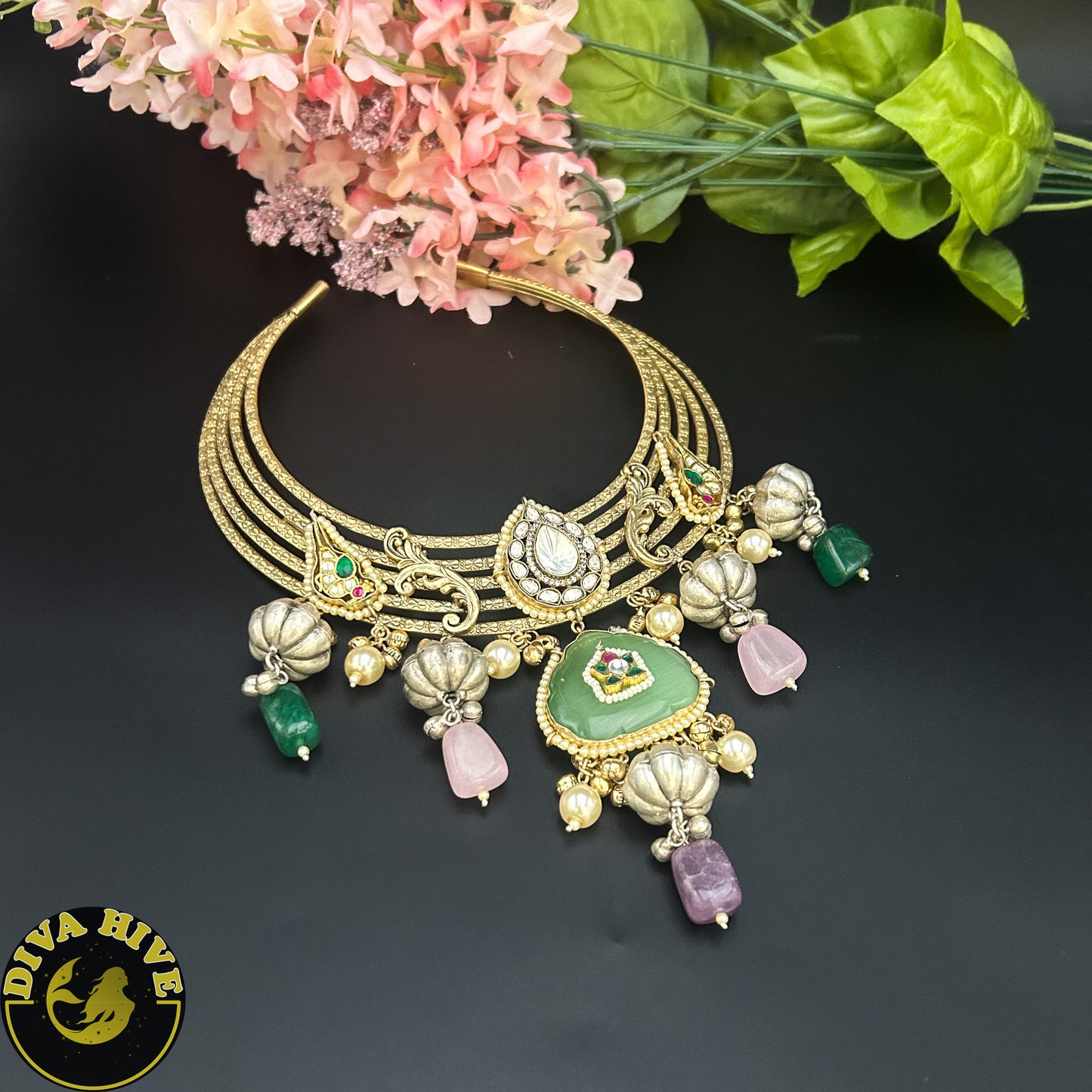 Sitara Fusion Hasli - Necklace -925Silver, Diva Exclusive, featured, Hasuli, Necklace, Silver - Divahive