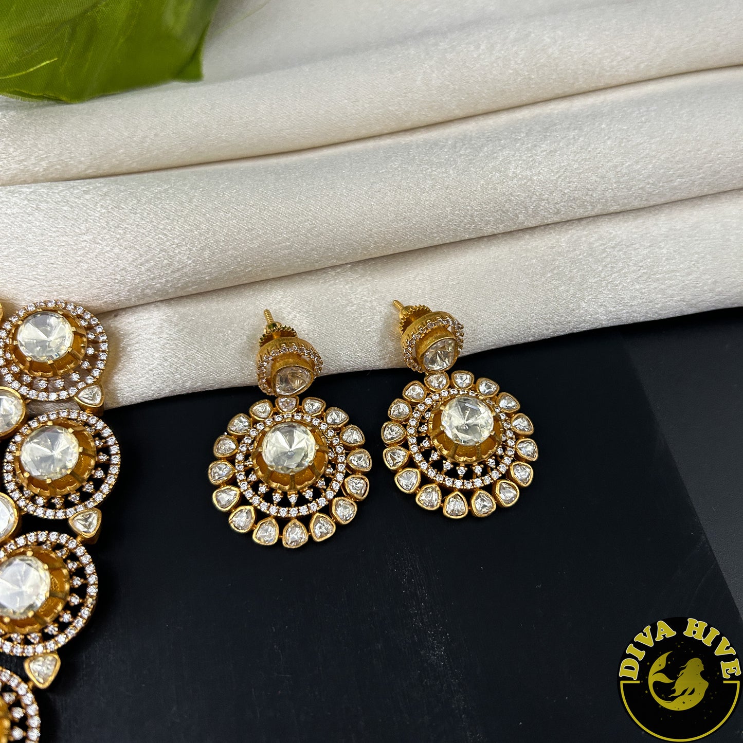 Chahat 24K Gold Plated Moissanite Necklace Set