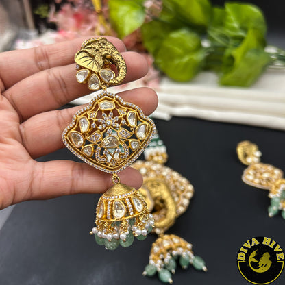 Kalakriti 22K Gold Plated Real Moissanite Long Necklace