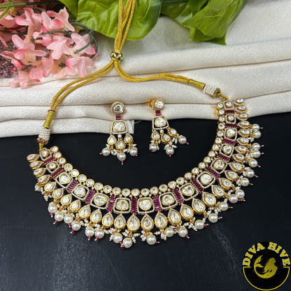 Malika 24K Gold Plated Moissanite Necklace Set
