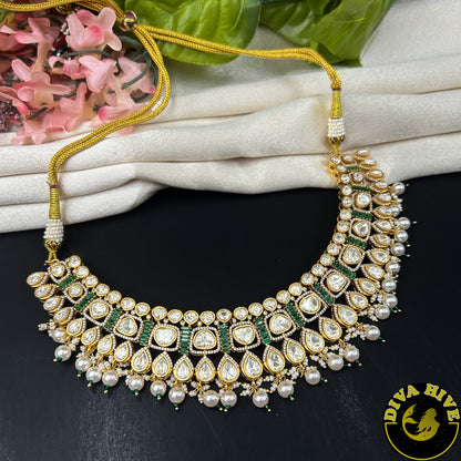 Malika 24K Gold Plated Moissanite Necklace Set