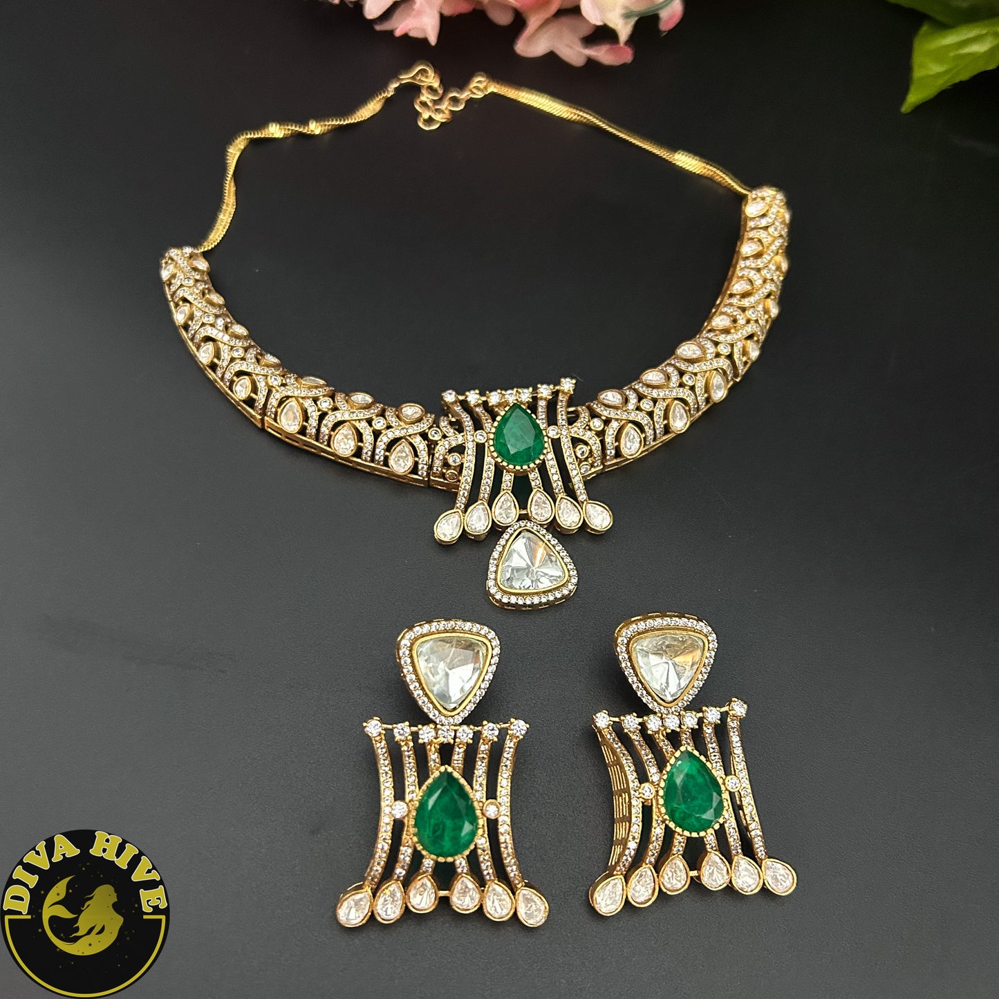 Tamanna Hasli Necklace - Necklace -Diva Exclusive, featured, moissanite, Necklace - Divahive