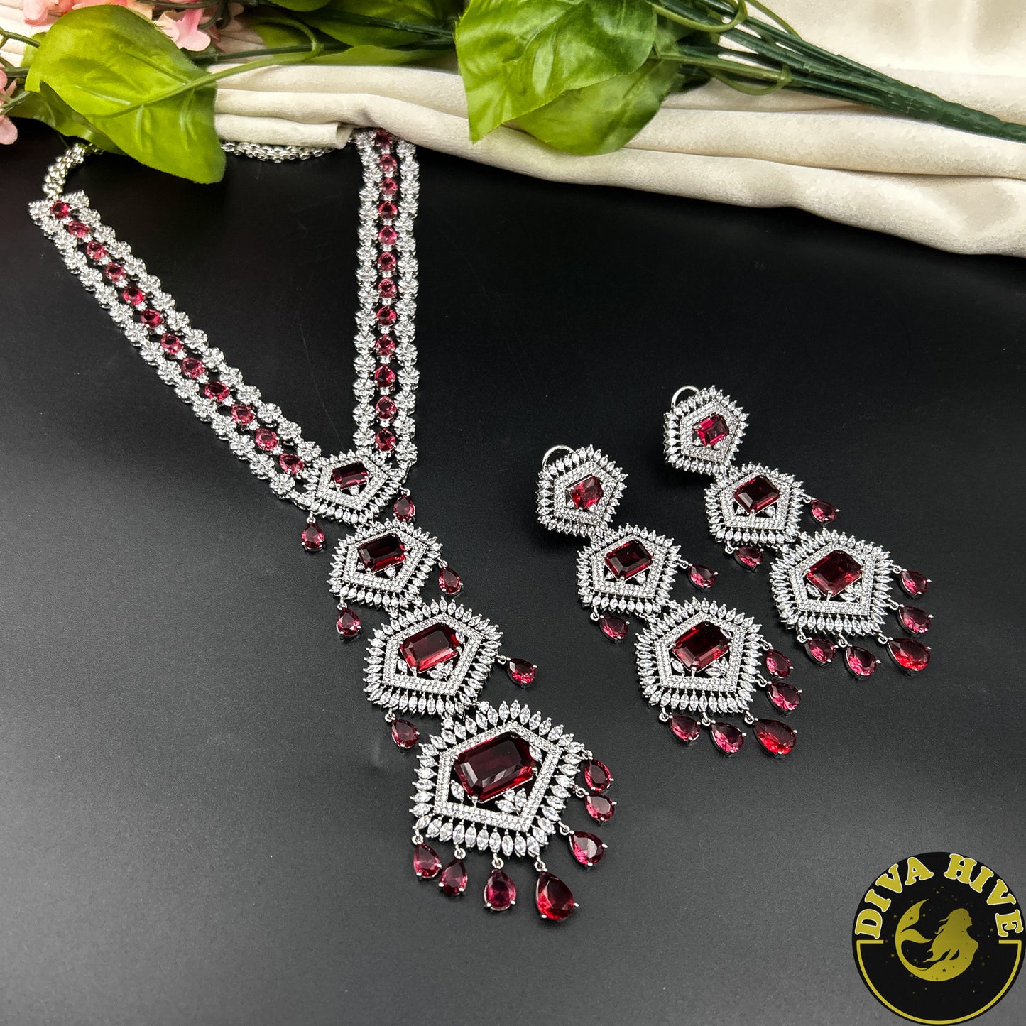 Anaira AD/CZ Long Necklace Set
