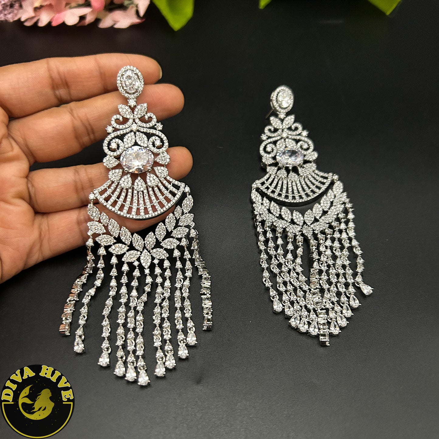 Kaaya AD/CZ Earring - Earring -Earring, Kundan - Divahive