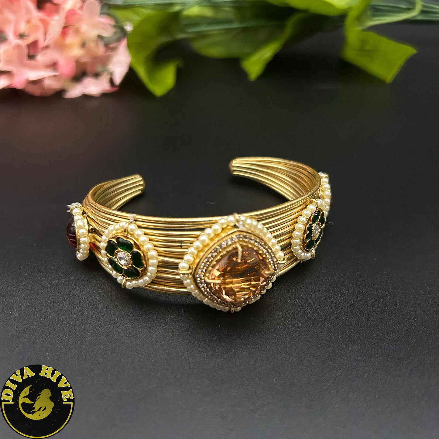 Kaaya Cuff - Bracelet -Bracelet, Diva Exclusive, Doublet, featured, Fusion, moissanite - Divahive