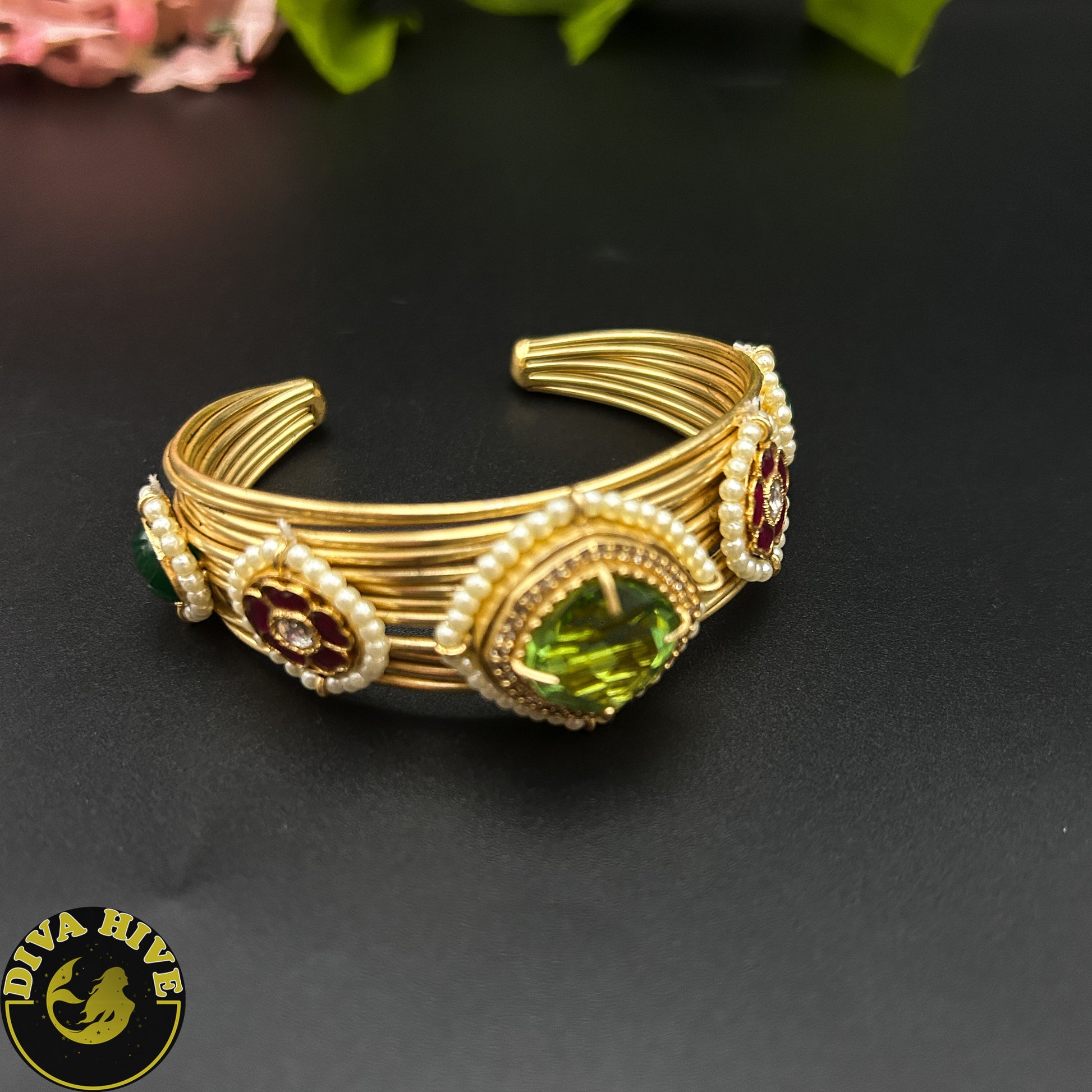 Kaaya Cuff - Bracelet -Bracelet, Diva Exclusive, Doublet, featured, Fusion, moissanite - Divahive