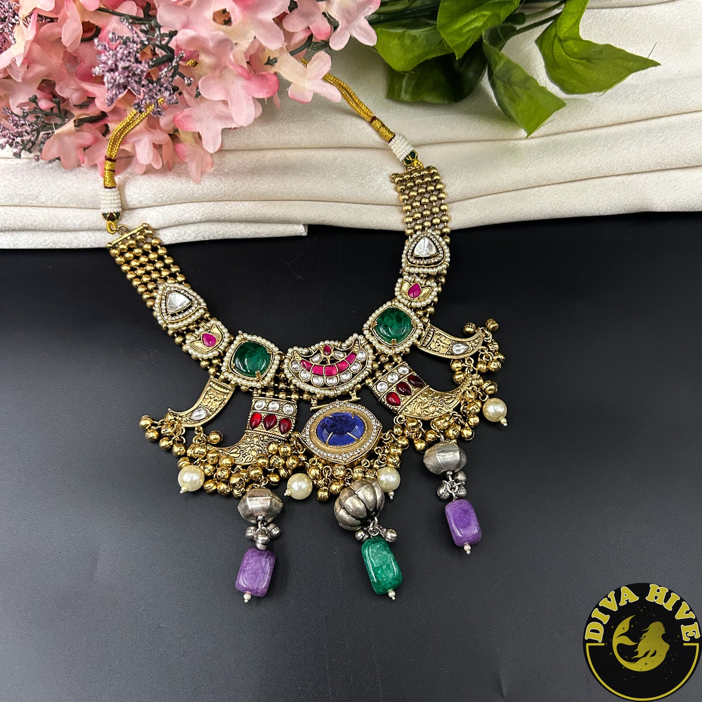 Nyra Silver Fusion Necklace | Diva Exclusive Necklace | 92.5 Silver jewellery