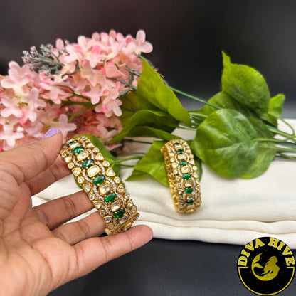 Ruhani 22K Gold Plated Moissanite Bangle