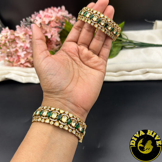 Ruhani 22K Gold Plated Moissanite Bangle
