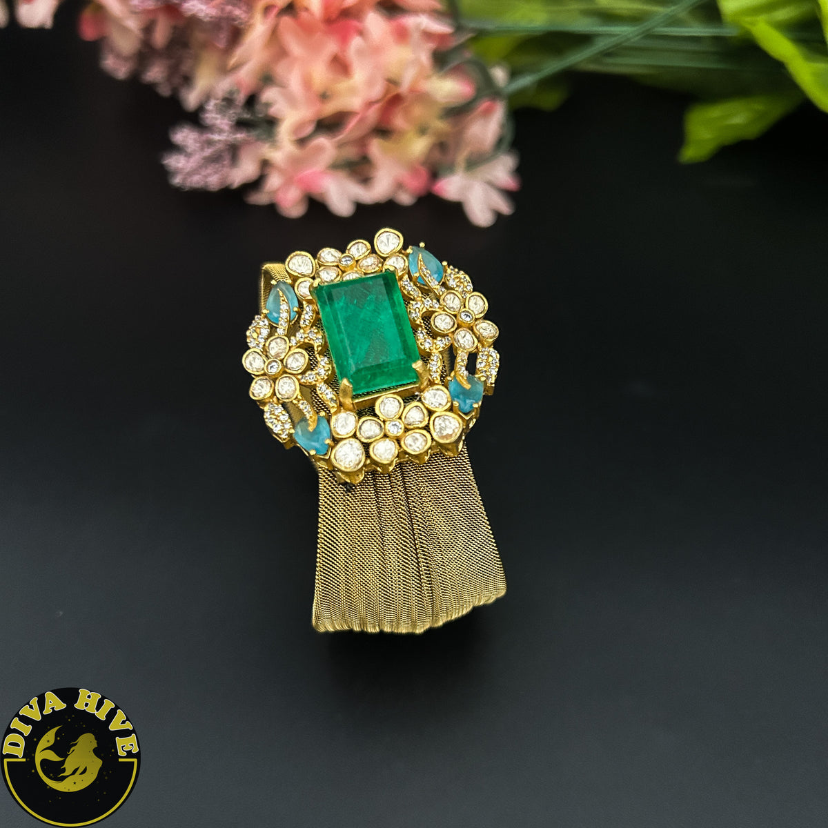 Adaa Gold Design Bracelet | Doublet Bracelet | Designer Bracelet - Bracelet -Bracelet, Diva Exclusive, Doublet, featured - Divahive