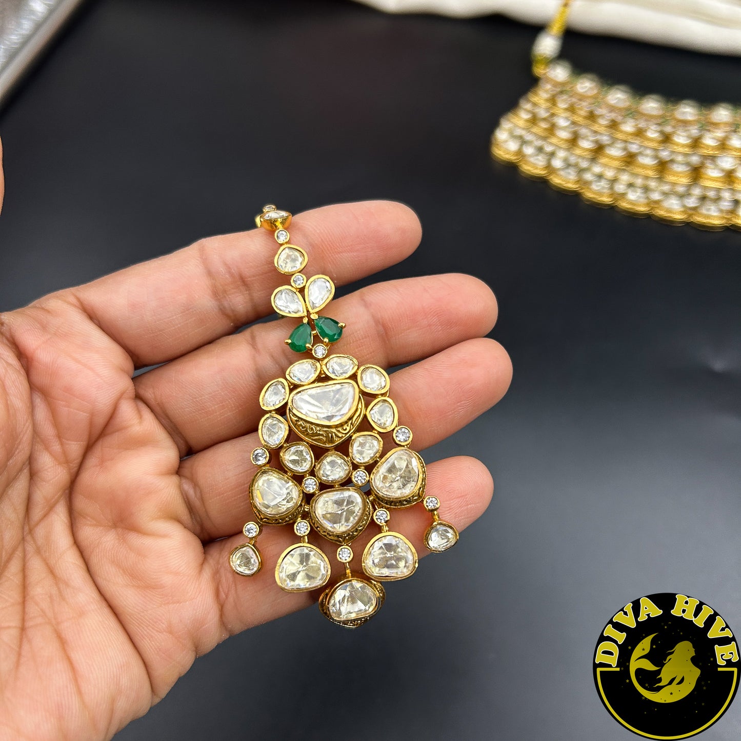 Noor 22K Gold Plated Bridal | Semi Bridal Choker Set