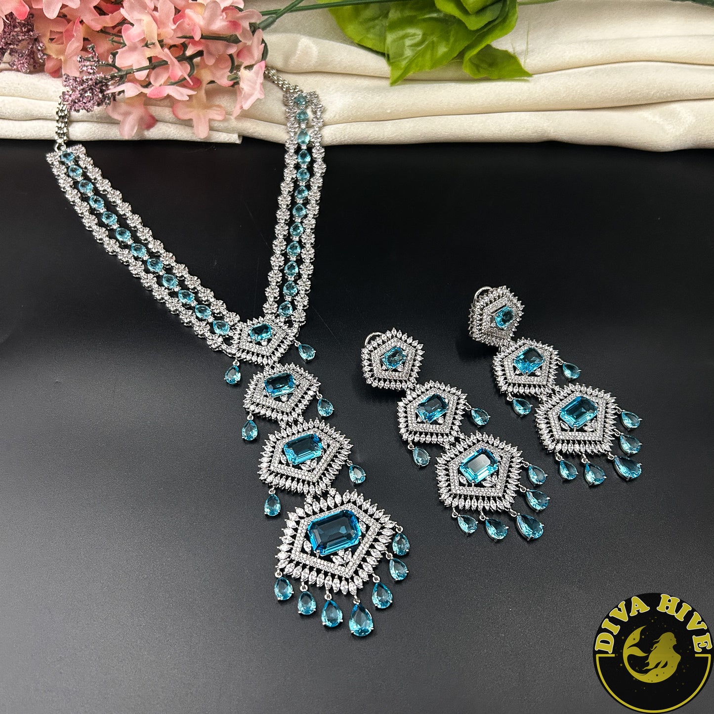Anaira AD/CZ Long Necklace Set