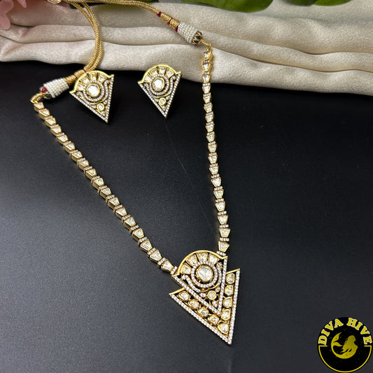Ziyaa 22K Gold Plated Moissanite Necklace