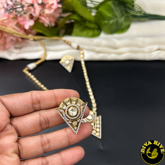 Ziyaa 22K Gold Plated Moissanite Necklace