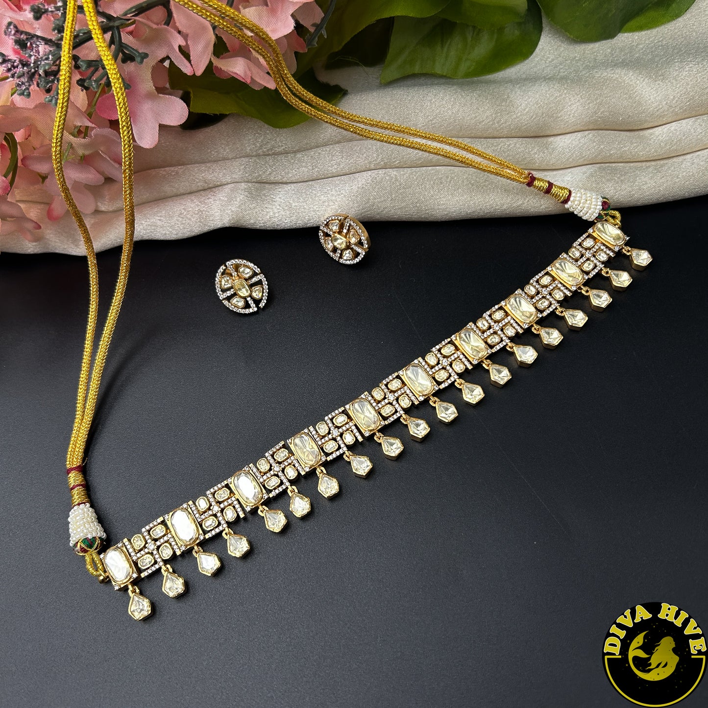 Aarohi 22K Gold Plated Moissanite Choker