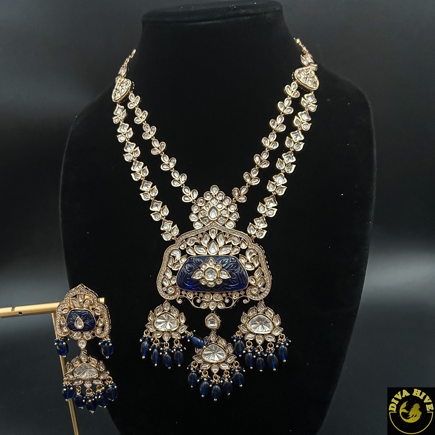 Premium Statement Two Layered Necklace - Necklace -Diva Exclusive, Figure, Kundan, Necklace - Divahive