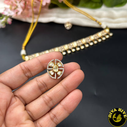 Aarohi 22K Gold Plated Moissanite Choker