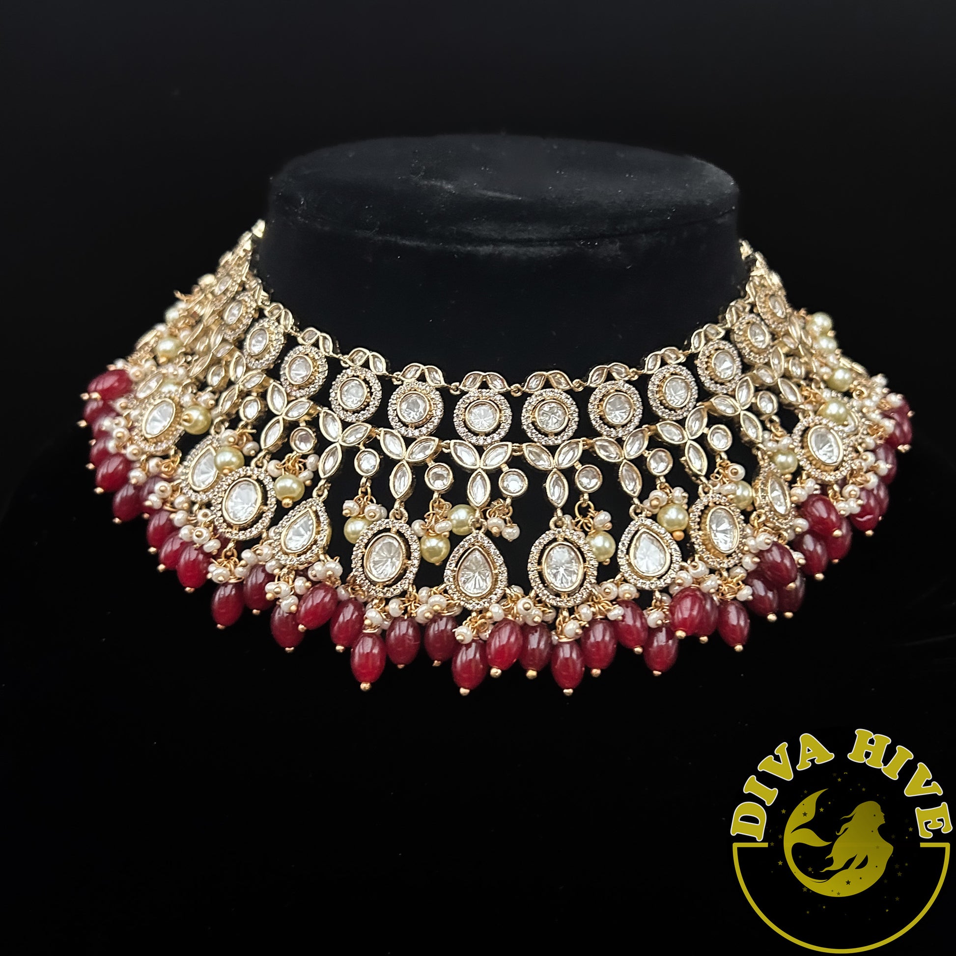 Maya Premium Kundan Necklace - Necklace -Kundan, Necklace - Divahive