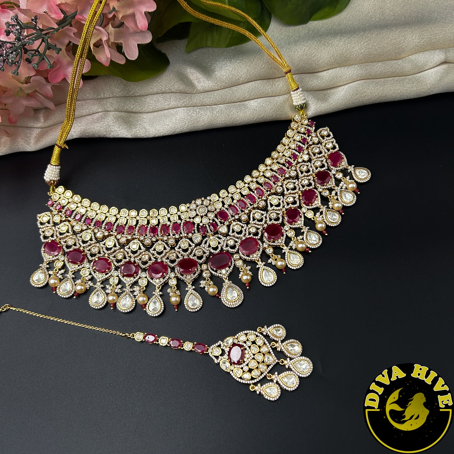 Zarika 22K Gold Plated Bridal | Semi Bridal Choker Set