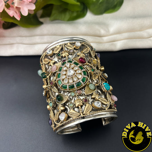 Nyra Dual  Tone Cuff - Bracelet -["Bracelet"] - Divahive