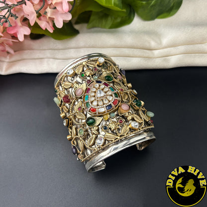 Nyra Dual  Tone Cuff - Bracelet -["Bracelet"] - Divahive