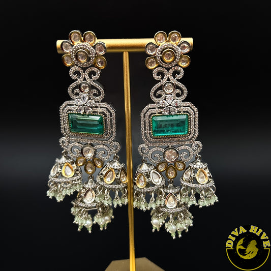 Kundan Doublet Statement Earring -  -Earring, Kundan - Divahive