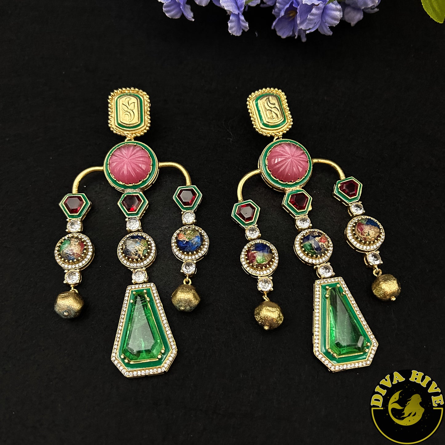 Aarzoo Fusion Earring | Sabyasachi Inspired Earring - Earring -Diva Exclusive, Doublet, Earring, featured, Fusion - Divahive