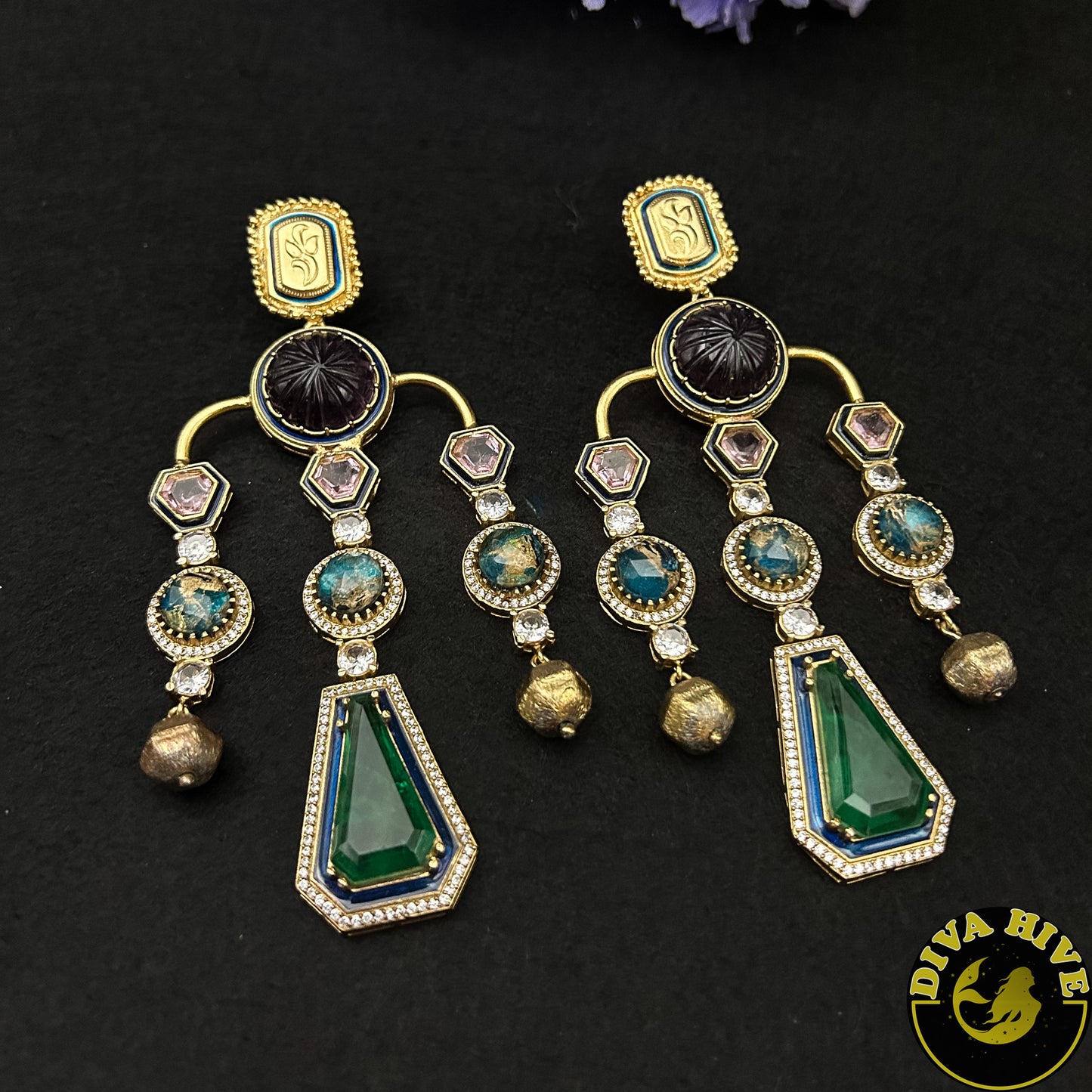 Aarzoo Fusion Earring | Sabyasachi Inspired Earring - Earring -Diva Exclusive, Doublet, Earring, featured, Fusion - Divahive