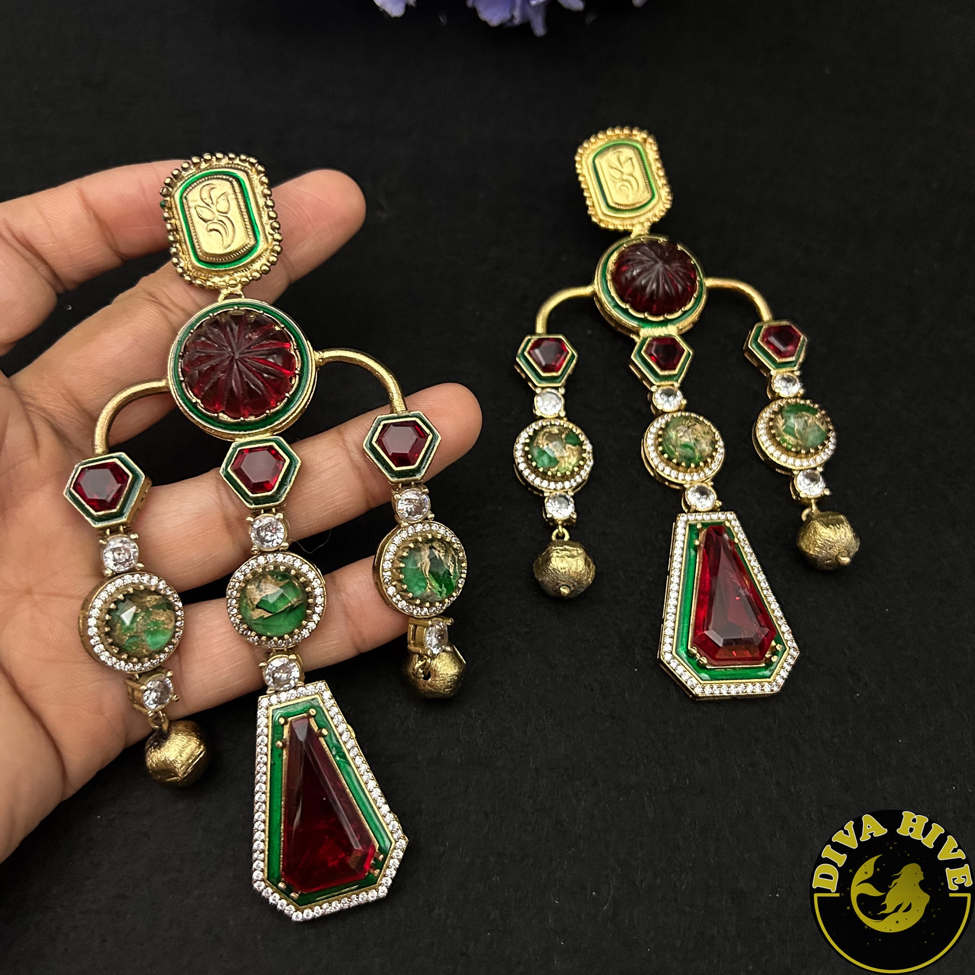 Aarzoo Fusion Earring | Sabyasachi Inspired Earring - Earring -Diva Exclusive, Doublet, Earring, featured, Fusion - Divahive