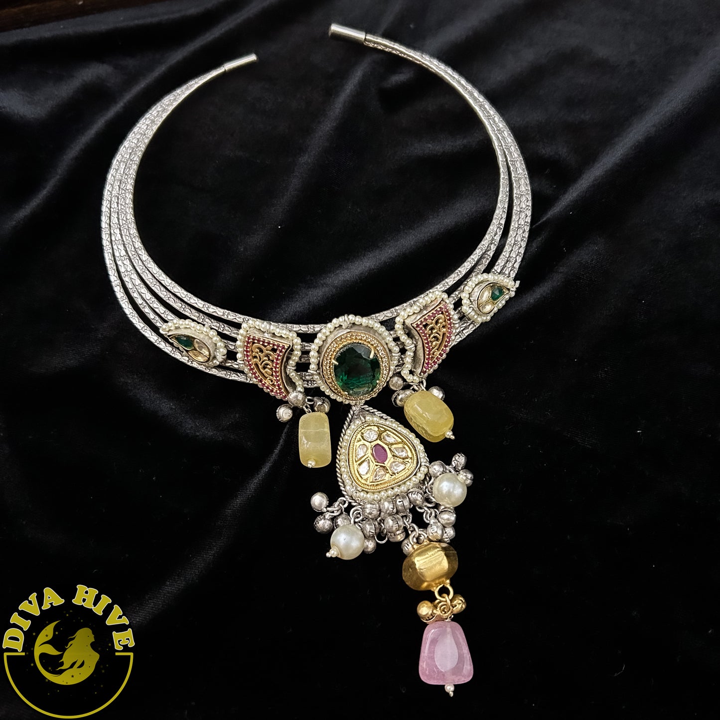 Sitara Statement Hasuli - Necklace -925Silver, Diva Exclusive, Hasuli, Necklace, Silver - Divahive