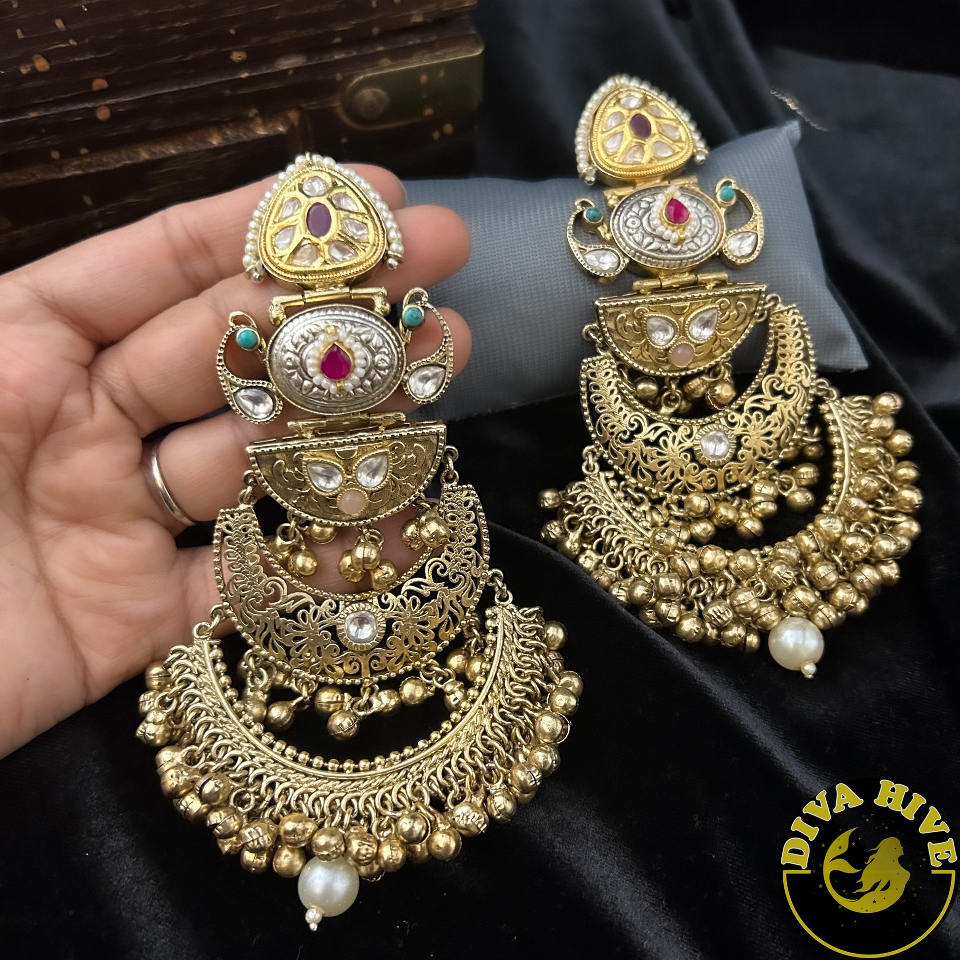 Chhandini Long Statement Earring | Statement Earring - Earring -925Silver, Diva Exclusive, Earring, Fusion, Silver - Divahive