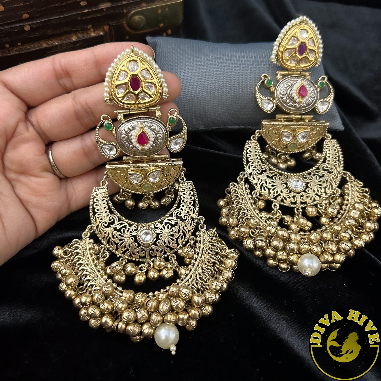 Chhandini Long Statement Earring | Statement Earring - Earring -925Silver, Diva Exclusive, Earring, Fusion, Silver - Divahive