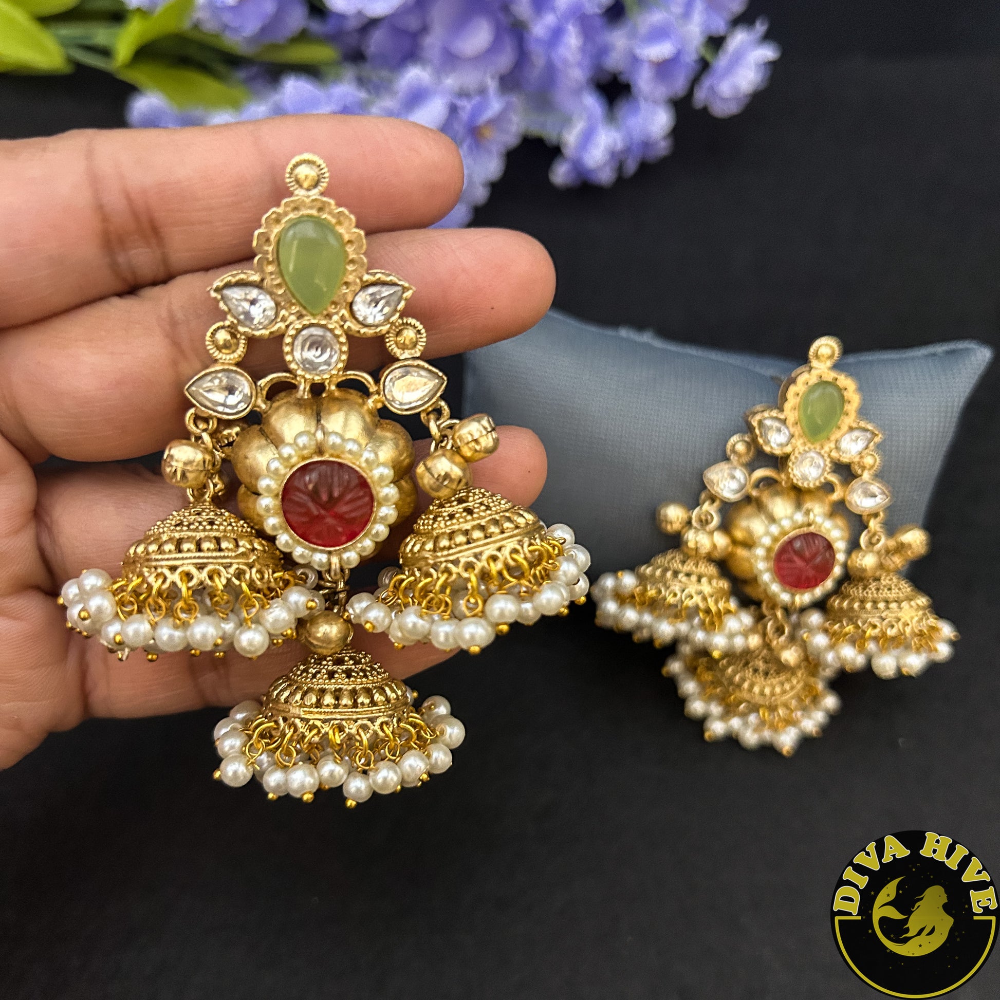 Multi Hanging Jhumka | Silver Jhumka | Diva Exclusive Earring - Earring -925Silver, Diva Exclusive, Earing, Earring, featured, Fusion - Divahive