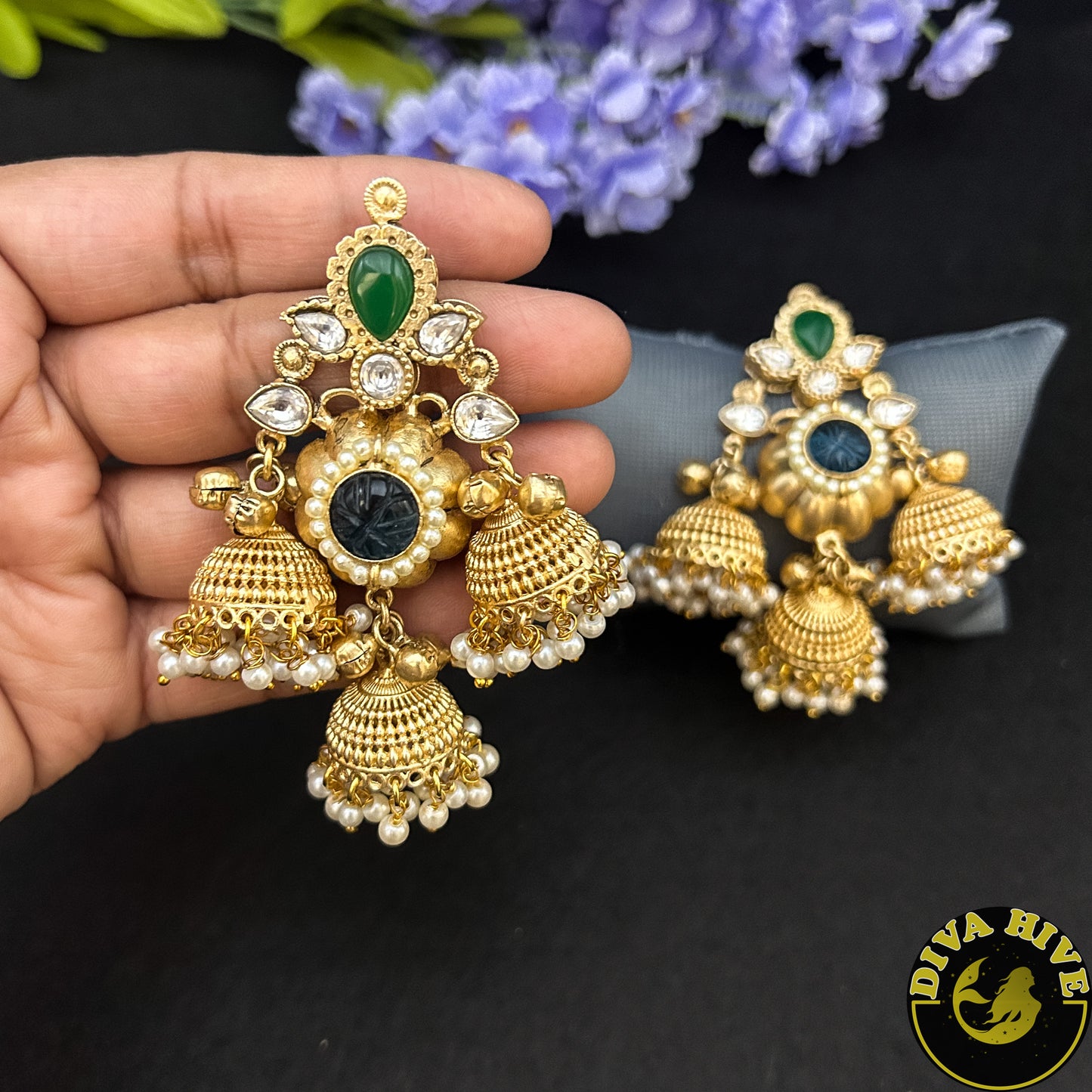 Multi Hanging Jhumka | Silver Jhumka | Diva Exclusive Earring - Earring -925Silver, Diva Exclusive, Earing, Earring, featured, Fusion - Divahive