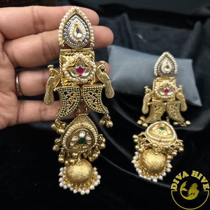 Zhoomar Jhumka Earring - Earring -925Silver, Diva Exclusive, Earring, Fusion, Silver - Divahive