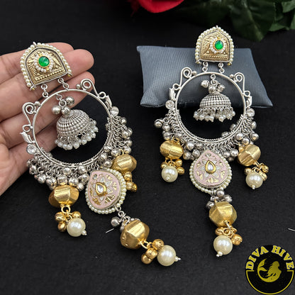 Silver Statement Chaandbali Earring | Tribal Earring | Diva Exclusive Earring - Earring -925Silver, Diva Exclusive, Earing, Earring - Divahive