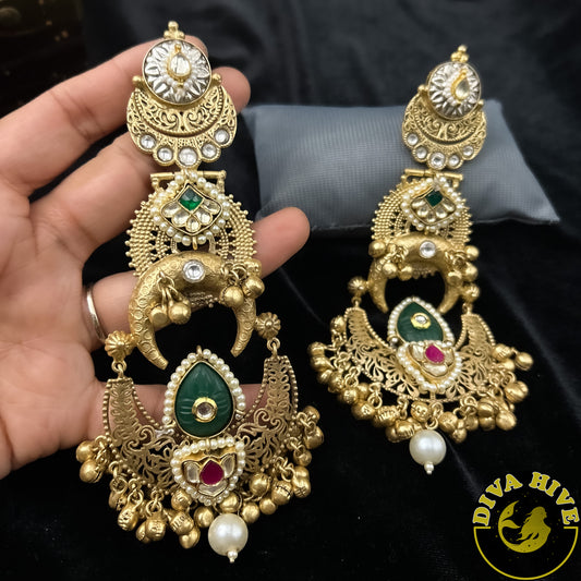 Nandani Long Statement Earring - Earring -925Silver, Diva Exclusive, Earring, Fusion, Silver - Divahive