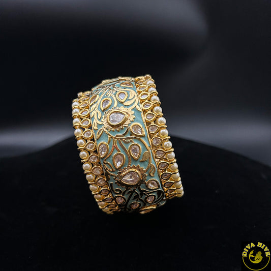 Premium Kundan Meena Kada - Bangle -Bangle, Kundan - Divahive