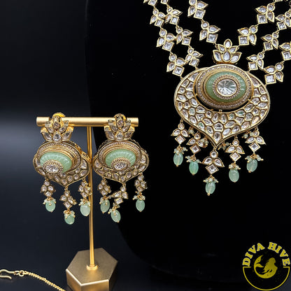 Three Layer Fidaa Kundan Necklace - Necklace -Kundan, Necklace - Divahive