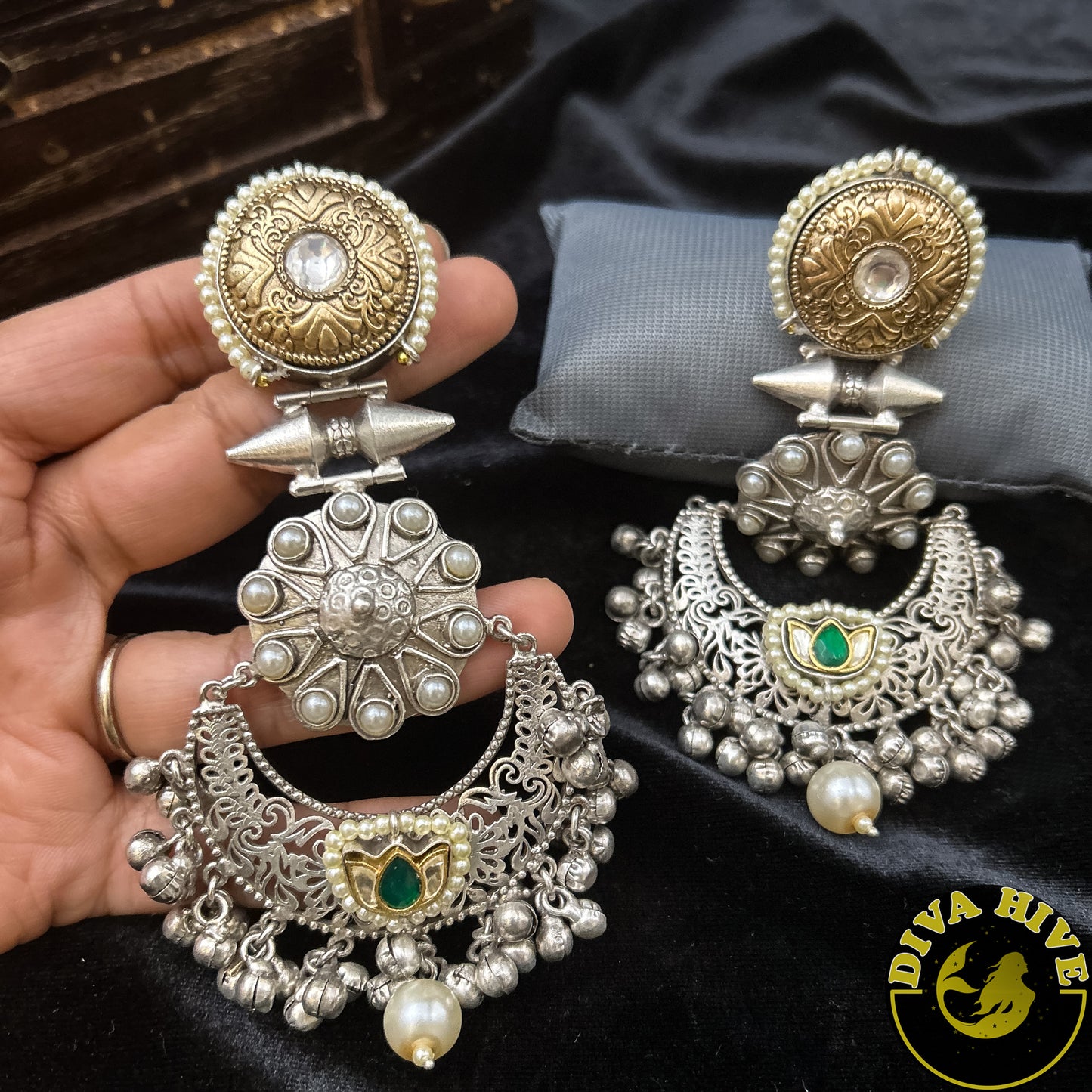 Manku Statement Earring - Earring -925Silver, Diva Exclusive, Earring, Fusion, Silver - Divahive