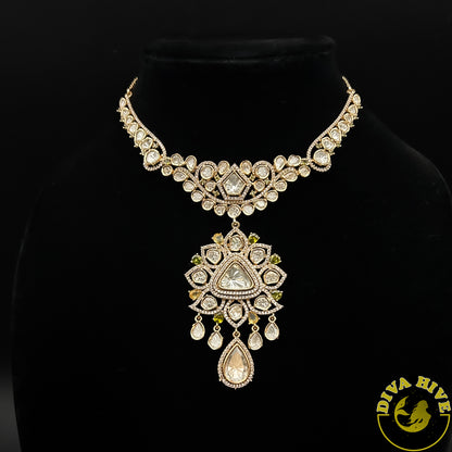 Statement Gold lookalike Kundan Necklace - Necklace -Choker, Kundan - Divahive