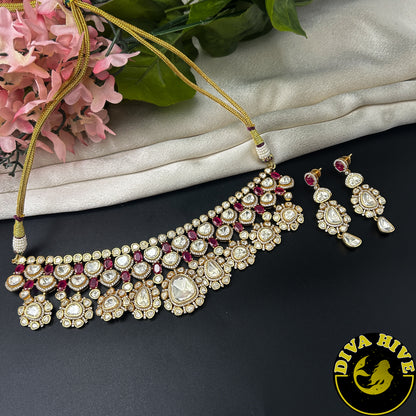 Riva 22K Gold Plated Moissanite Choker