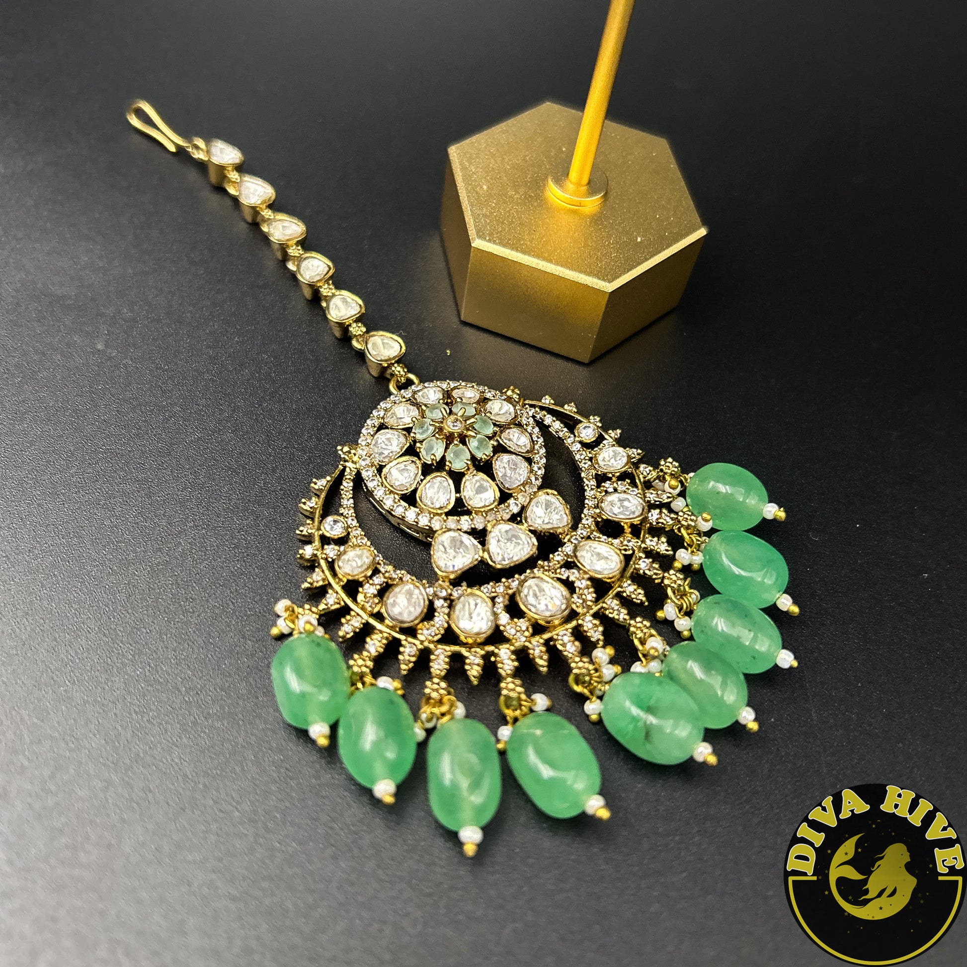 Zohra Jhumka Maangtika set - Earring -Diva Exclusive, Earring, featured, moissanite - Divahive