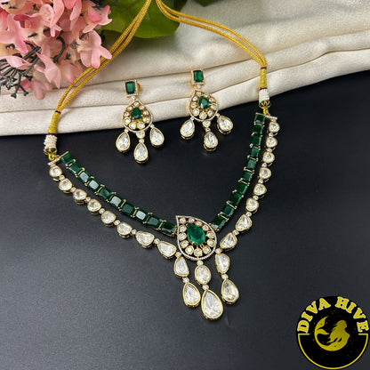 Ruhani Two Layered Moissanite Doublet Necklace