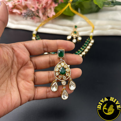 Ruhani Two Layered Moissanite Doublet Necklace