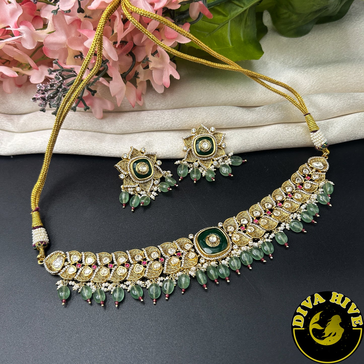 Mohini 22K Gold Plated Moissanite Choker