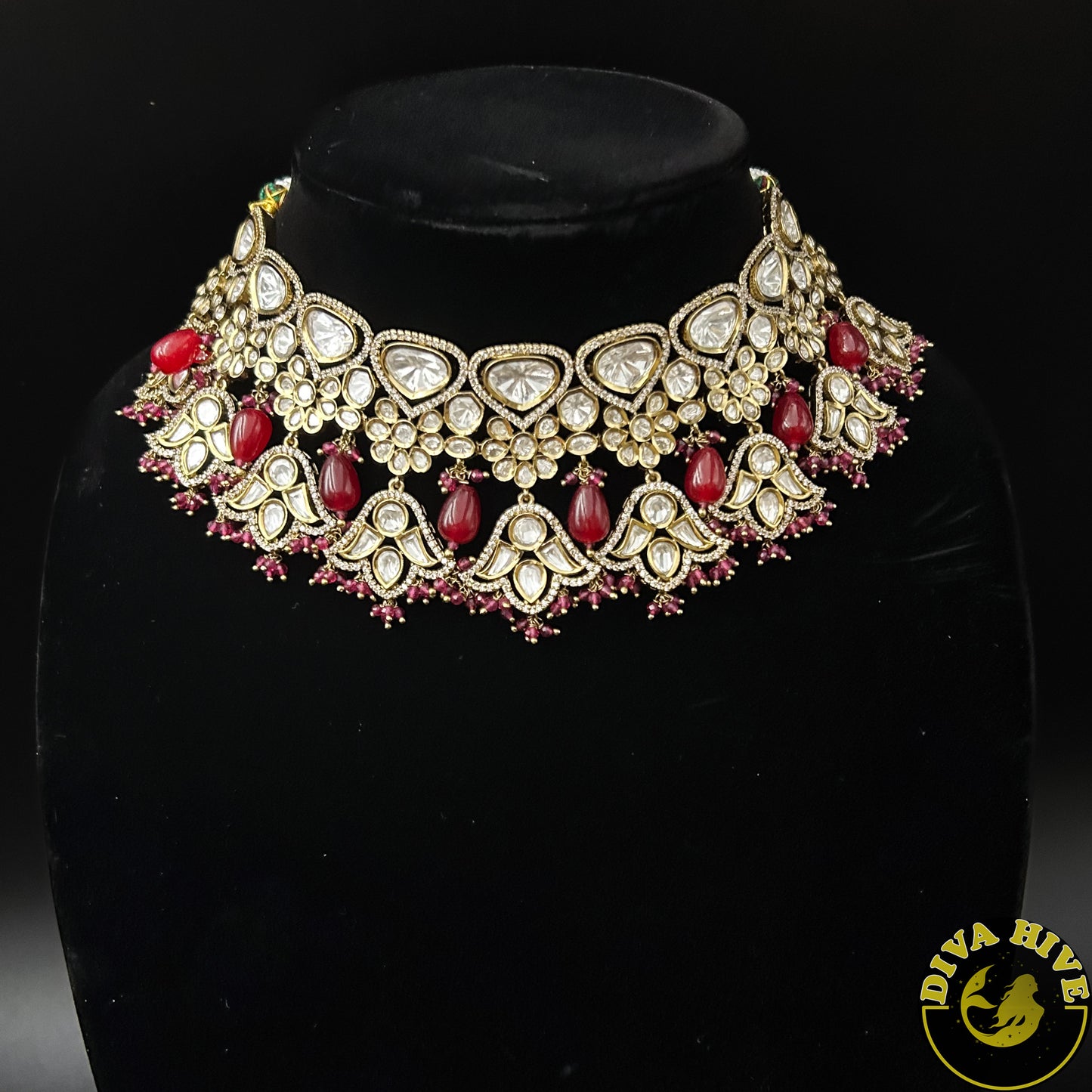 Suhani Choker | Necklace - Necklace -Bridal, Diva Exclusive, featured, moissanite, Necklace - Divahive